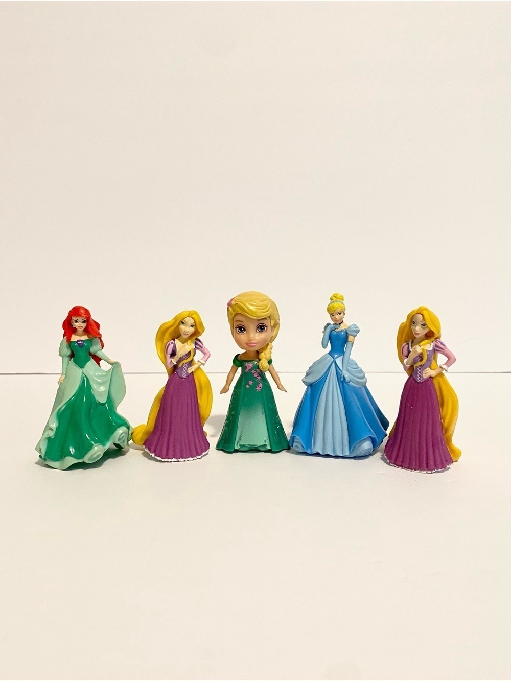 Disney Princess Mini 3” Doll Figure Lot of 5 Cake Topper Toy Bundle